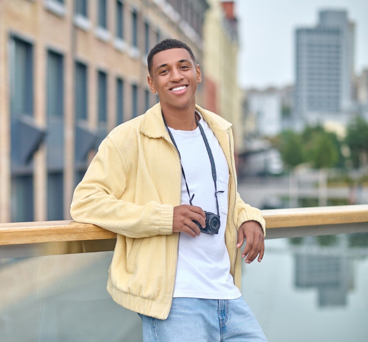 Dark Haired Attractive Photographer Standing On A 2024 10 16 23 24 13 Utc